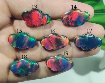 Aurora Opal Cloud Gemstone- AAA Welo Fire Aurora Hand Carved Cloud Cabochons- Making For Jewelry- 25x15x6 MM- Aurora Opal Doublet