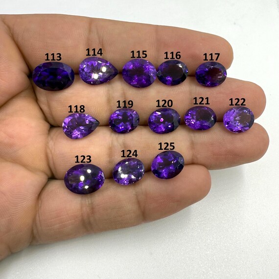 AAA+++ Natural Amethyst Gemstone - Faceted Amethyst - Faceted Purple Amethyst - Crystal Amethyst - Loose Gemstone - Healing Stone