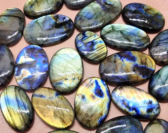 Lotto all'ingrosso Labradorite Cabochon- Forma ovale Labradorite Lotto- Bulk Labradorite Stone- Rainbow Gemstone- Making for Jewelry