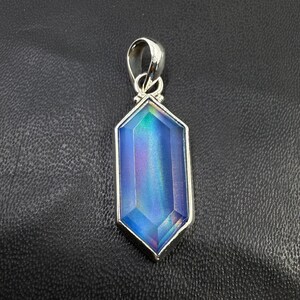 Opal Pendant, 925 Sterling Silver Necklace, Unique Aurora Opal Jewelry, Faceted Crystal Silver Pendant, Gift for Him, Anniversary Gift