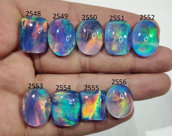 Aurora Opal Doublet Cabochon- Likable Fire Aurora Opal Loose Gemstone- Making For Jewelry- Handmade Gemstone