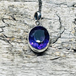 Amethyst Pendant: Faceted 925 Sterling Silver Jewelry