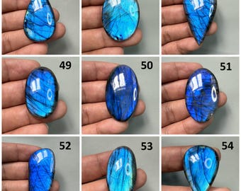 Blauwe flitsende labradoriet cabochon, natuurlijke labradoriet, handgemaakte edelsteen, losse steen, maken voor ketting