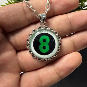 Silver Pool Ball Pendant, 925 Silver Jewelry, Aurora Opal Billiard Ball Necklace, Elegant Silver Pendant Jewelry, Birthday Gift For Her