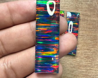 Rectangle Gilson opal, Aurora opal Cabochon, Flashy Bello Oal Doublet Gemstone, Making For Necklace