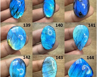 AAA+++ Flitsende blauwe labradoriet cabochon, natuurlijke helende edelsteen, handgemaakte losse steen, maken voor draadwikkelsieraden