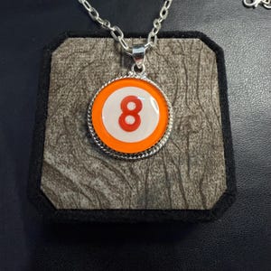 925 Sterling Silver Pendant, Poll Ball Silver Necklace, Handmade Billiards Ball Pendant, Everyday Jewelry, Wadding Gift For Wife