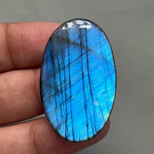 Blue Flashy Labradorite Cabochon, Oval Labradorite Stone, Gemstone For Jewelry Making, 36x22x6 MM Sami Precious Stone, Healing Crystal