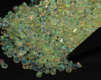 Ethiopian Opal Cabochon Wholesale Lot: Round Opal Crystals (3-4 mm)