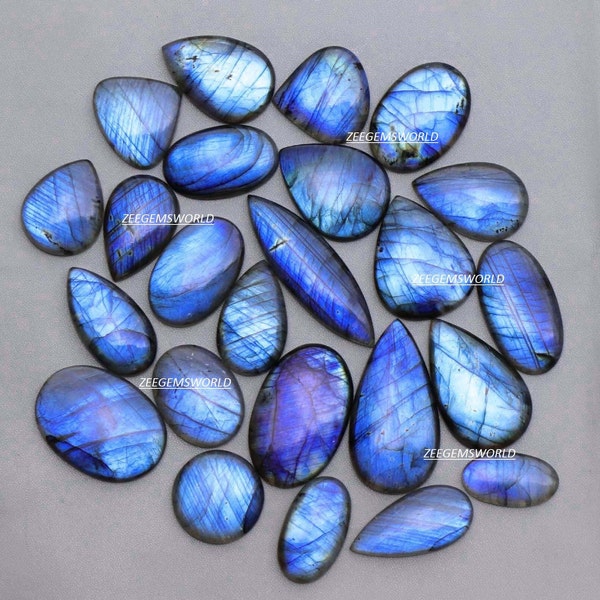 Labradorite Blue Fire Cabochon Gemstone-Top Quality Labradorite Gemstone-Use For Jewelry-Wholesale Mix Lot