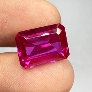 10.70 Carat Lab Grown Pink Sapphire Gemstone - Emerald Cut pink Sapphire - Crystal Stone - Top Quality Pink Sapphire - Use for Ring