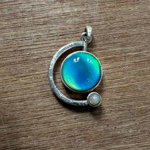925 Sterling Silver Pendant, Aurora Opal & Ethiopian opal Necklace, Handmade Silver Jewelry, Everyday Pendant, Anniversary Gift For Her