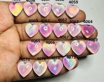 Unique Aurora Opal Heart Cabochon- Pink Fire Aurora Opal Doublet Gemstone- Aurora Opal Heart Cab- Making For Jewelry