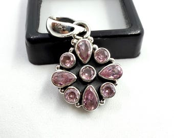 925 Sterling Silber Anhänger, Zirkon Anhänger, Boho Anhänger, Schmuck der Frau, Geburtstagsgeschenk für Freund