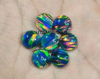 Wholesale Gilson Aurora Opal Cabochon Gemstone- Round Shape Top Quality Fire Opal Doublet Gemstone- Making For Jewelry
