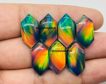 AAA++ Fire Aurora opal Cabochon- Opal Gemstone- Opal doublet- Calibrated Aurora opal Crystal- Making For Wire Wrap Jewelry