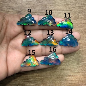 Rainbow Fire Aurora Opal Cloud Cabochon, Handmade Carving Doublet Gemstone, Loose Stone, Making For Jewelry