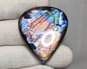 Cabochon di labradorite viola molto raro - Gemma di labradorite appariscente liscia - Smalto fatto a mano - Creazione di gioielli - 49x38x7 MM