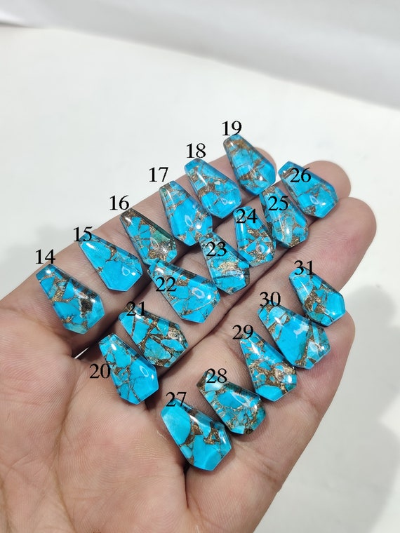 Copper Turquoise Cabochon- Coffin Turquoise Gemstone- Use For Pendant Jewelry- Turquoise Doublet Cabs- Loose Gems