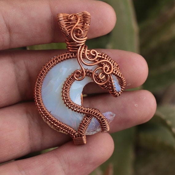 Opalite moon shop necklace