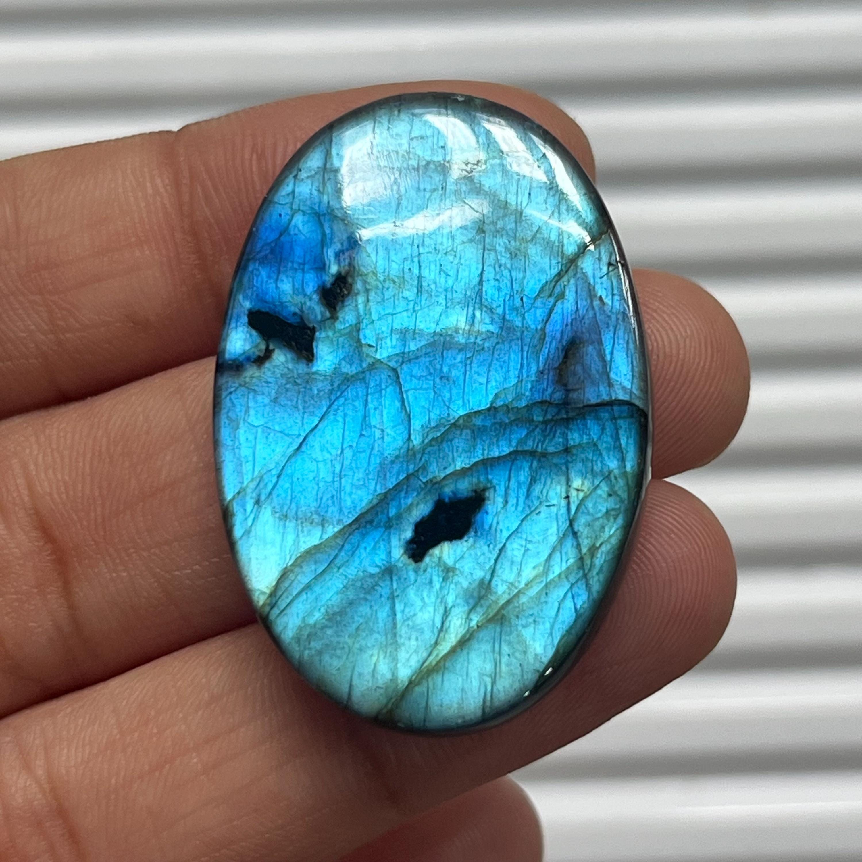 2 Pierres Labradorite Du Brésil Dites Bleues, 5-5.2 Mm, Naturelles, 0.72 Ct, Rares