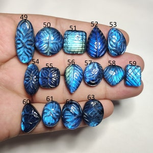AAA+ Labradorite Carved Cabochons- Mix Shape Wholesale Labradorite Doublet Gemstone- Use For Jewelry- Hand Carved Cabs