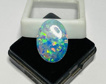 AAA+++ Opal Cabochon, White Ethiopian opal Gemstone, Top Quality Welo Fire opal Making For Jewelry, Both Side Use, 19x13x4 MM