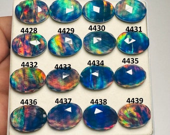 Mix Shape Aurora opal Gemstone Faceted Aurora Opal Doublet Making for Ring Rose Cut Calibrated Opal 15x20 MM Loose Stone