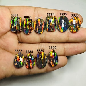 Facettierter Gilson Aurora Opal Edelstein, Rose Cut Black Aurora Opal Loser Stein Am besten für Schmuck Mix Form Opal