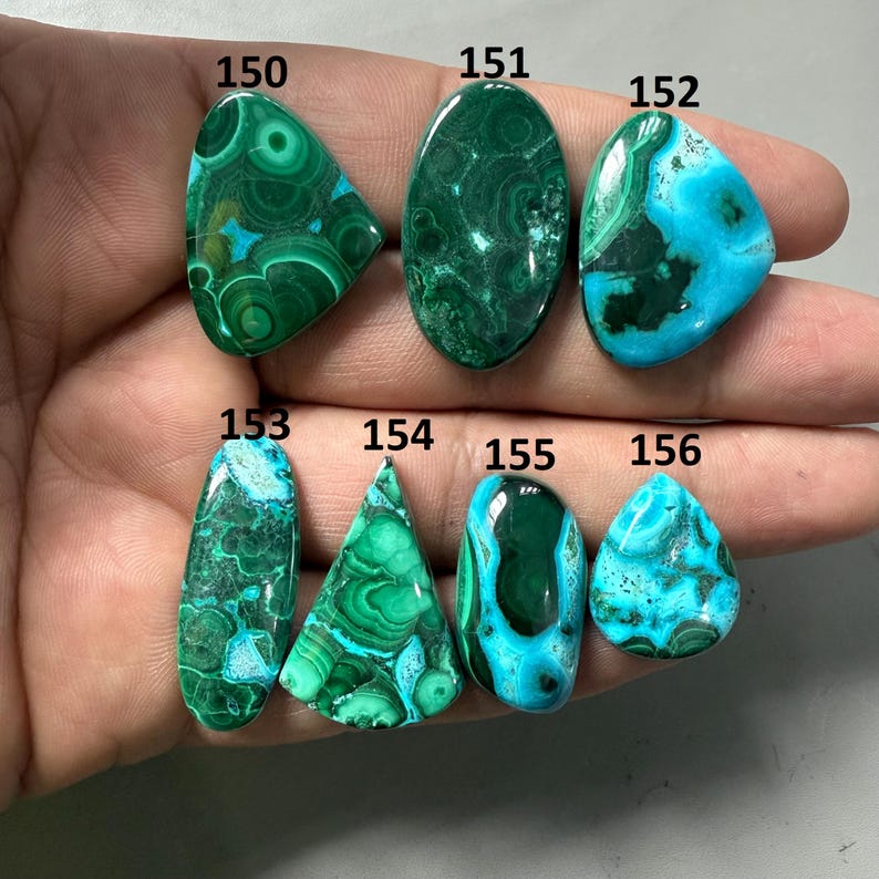 Natural Chrysocolla Malachite Cabochon - Natural Malachite Gemstone -  Making For Jewelry - Wholesale Cherysocolla Healing Stone