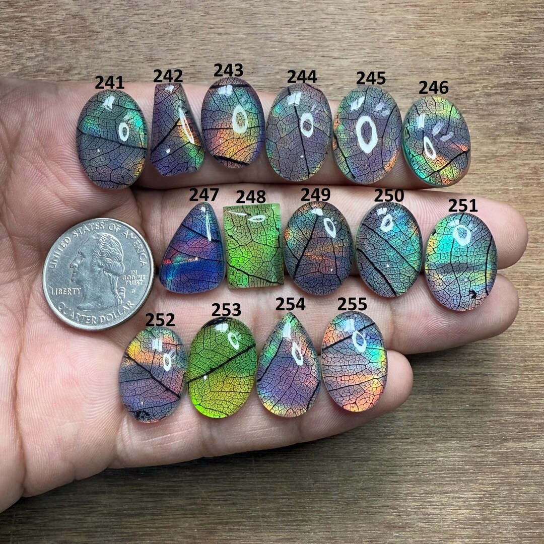 AAA+++ Natural Leaf Aurora Opal Cabochon, Multi Fire Crystal