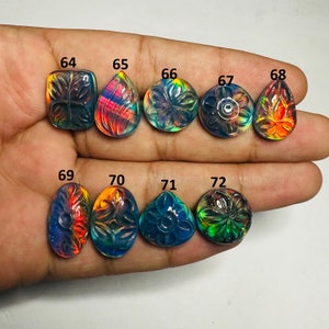 Aurora Opal Cabochon Hand Carved Aurora opal Double Gemstone Making for Jewelry Mix Shape Welo Fire opal