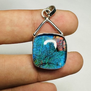 Blue Monarch Opal Pendant - 925 Sterling Silver Jewelry - Handmade Pendant - Stylish Party Pendant - Gift For Her