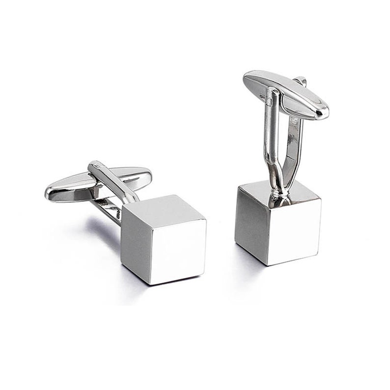 Hexahedron Cufflinks for Groom Plane Party Supplies Minimalism Wedding Bridegroom CuffLinks Silver Cube Cuff Links Gifts for Groomsmen