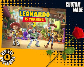 Toy Story Backdrop, Toy Story Banner, Toy Story Birthday Party, Toy Story Decorations, Toy Story Background, Digital Files