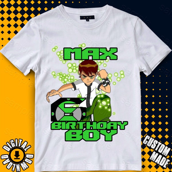 Ben 10 Hierro en transferencia, Ben 10 cumpleaños camisa DIY, Ben 10 diseños de camisa, Ben 10 imprimible, personalizar, archivos digitales