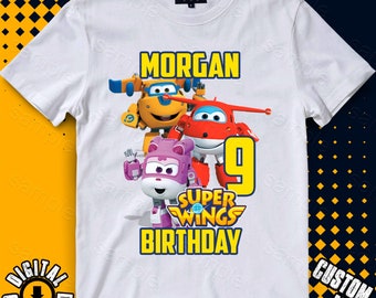 Super Wings Aufbügler, Super Wings Geburtstag Shirt DIY, Super Wings Shirt Designs, Super Wings Printable, Personalisieren, digitale Dateien