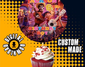 Coco Cupcake Toppers, Coco Födelsedag, Coco Tårtdekorationer, Coco Utskrivbara, Coco Tårta, Personifiera, Digitala Filer