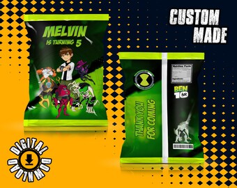 Ben 10 Chip Bag Labels, Ben 10 Snack Bag Labels, Ben 10 Candy Bag Labels, Ben 10 Labels, Digital Files