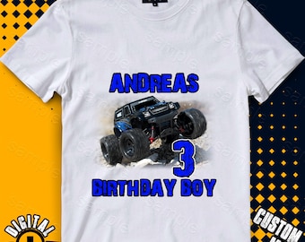 Monster Truck Iron On Transfer, Monster Truck Birthday Shirt DIY, Monster Truck Shirt, Monster Truck Printable, Personalize, Digital Files