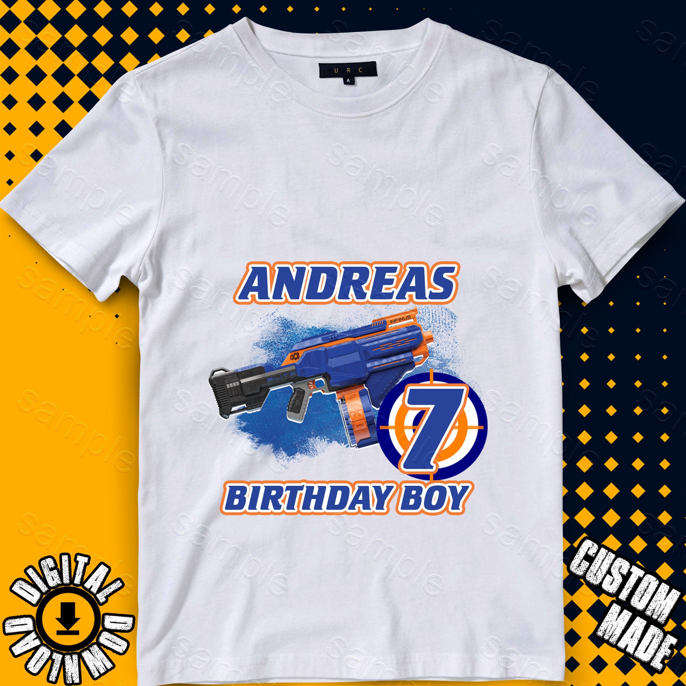 Nerf Iron On Transfer Nerf Birthday Shirt DIY Nerf Shirt | Etsy