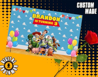 Toy Story Backdrop, Toy Story Banner, Toy Story Birthday Party, Toy Story Decorations, Toy Story Background, Digital Files