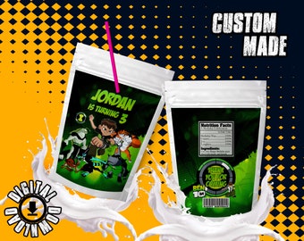 Ben 10 Capri Sun Labels, Ben 10 Juice Pouch Labels, Ben 10 Water Labels, Ben 10 Drink Pouch Labels, Digital Files