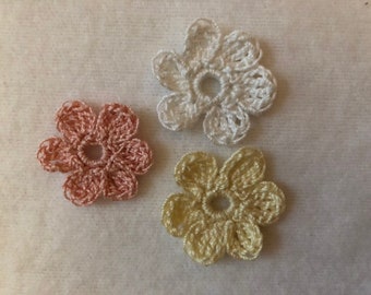 Häkelblumen, 10er-Set, Mini-Blumen