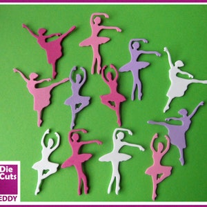 Ballerina Silhouette Die Cuts - Kleine Balletttänzer Die Cuts - Ballerina Verzierungen zum Basteln - Tanz Topper - Prima Ballerina