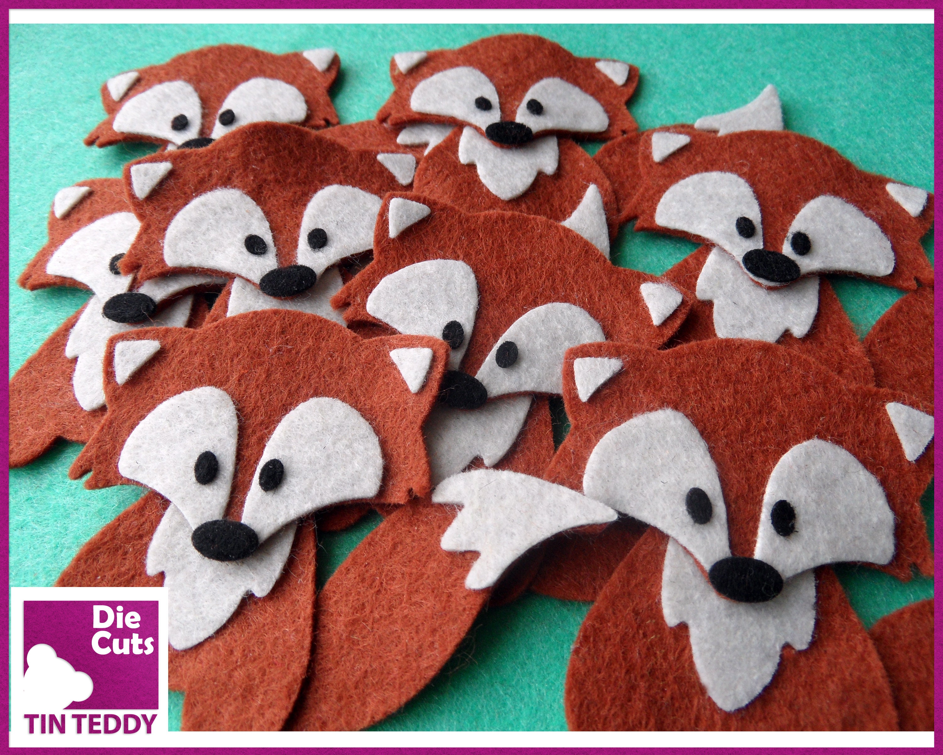 Felt Fox Die Cuts Fox Embellishments for Crafting Felt Die Etsy