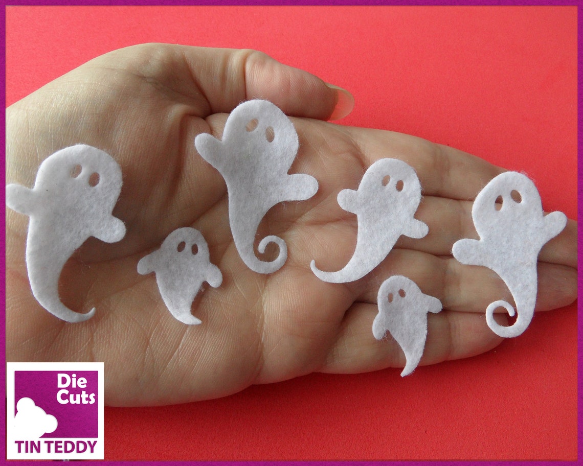 Felt Ghost Die Cuts - Halloween Ghost Embellishments - Spooky Die Cut ...