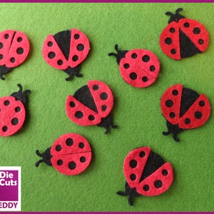 Découpes coccinelles en feutre - Décorations coccinelles pour l'artisanat - Embellissements coccinelles en feutre - Décorations insectes en feutre - Felties