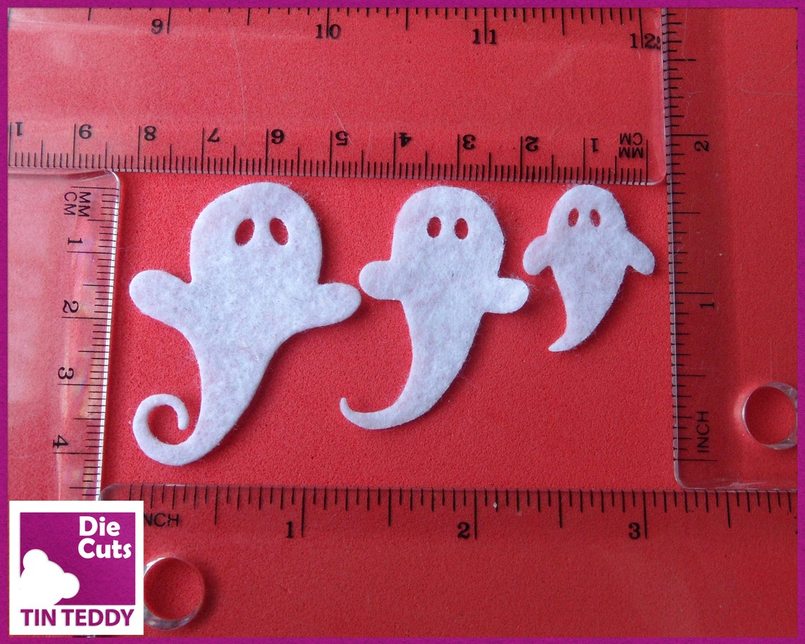 Felt Ghost Die Cuts - Halloween Ghost Embellishments - Spooky Die Cut ...