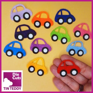 Felt Car Embellishments Little Die Cut Felt Motor Vehicles for Crafting